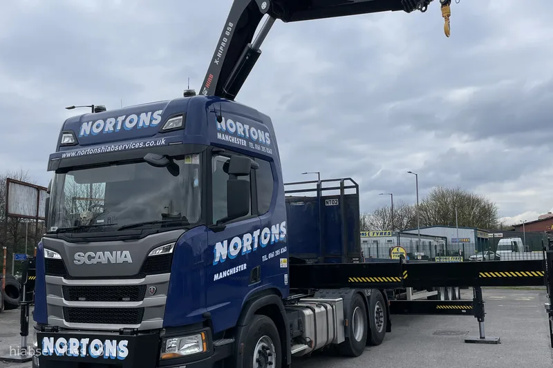 Nortons HIAB 658 artic Scania crane lorry UK
