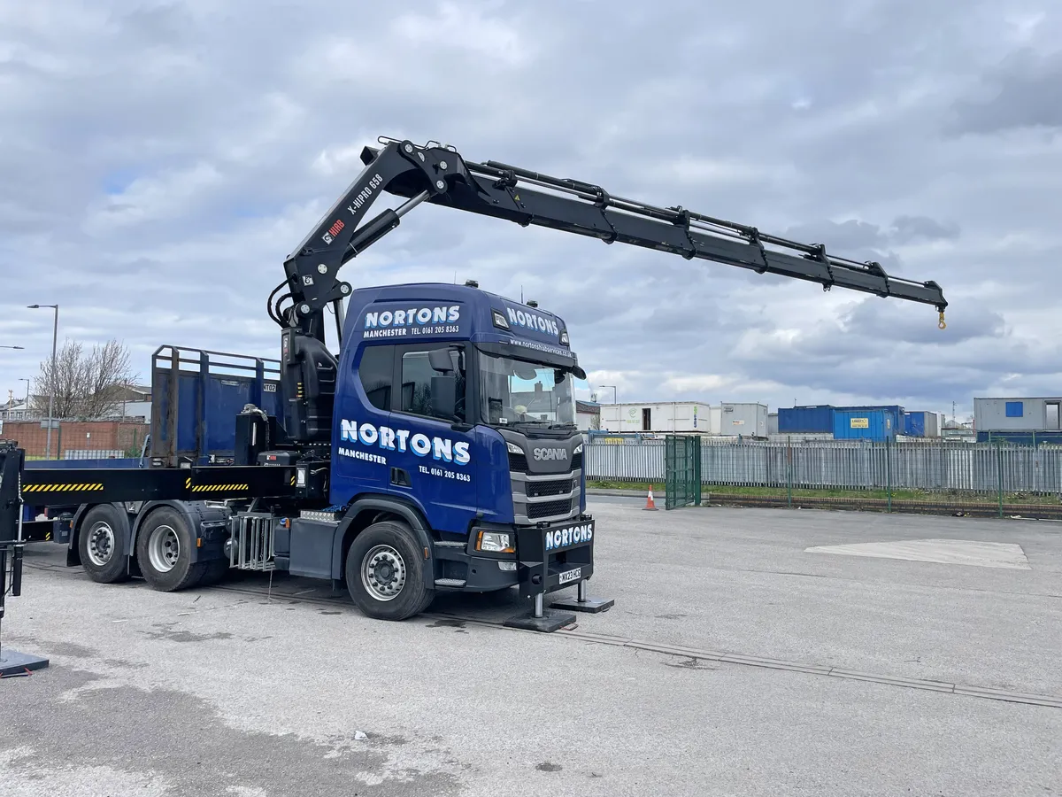 HIAB 658 rigid crane truck hire UK