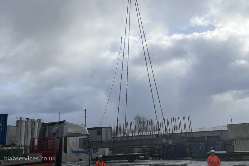 HIAB 858 crane lifting precast concrete UK