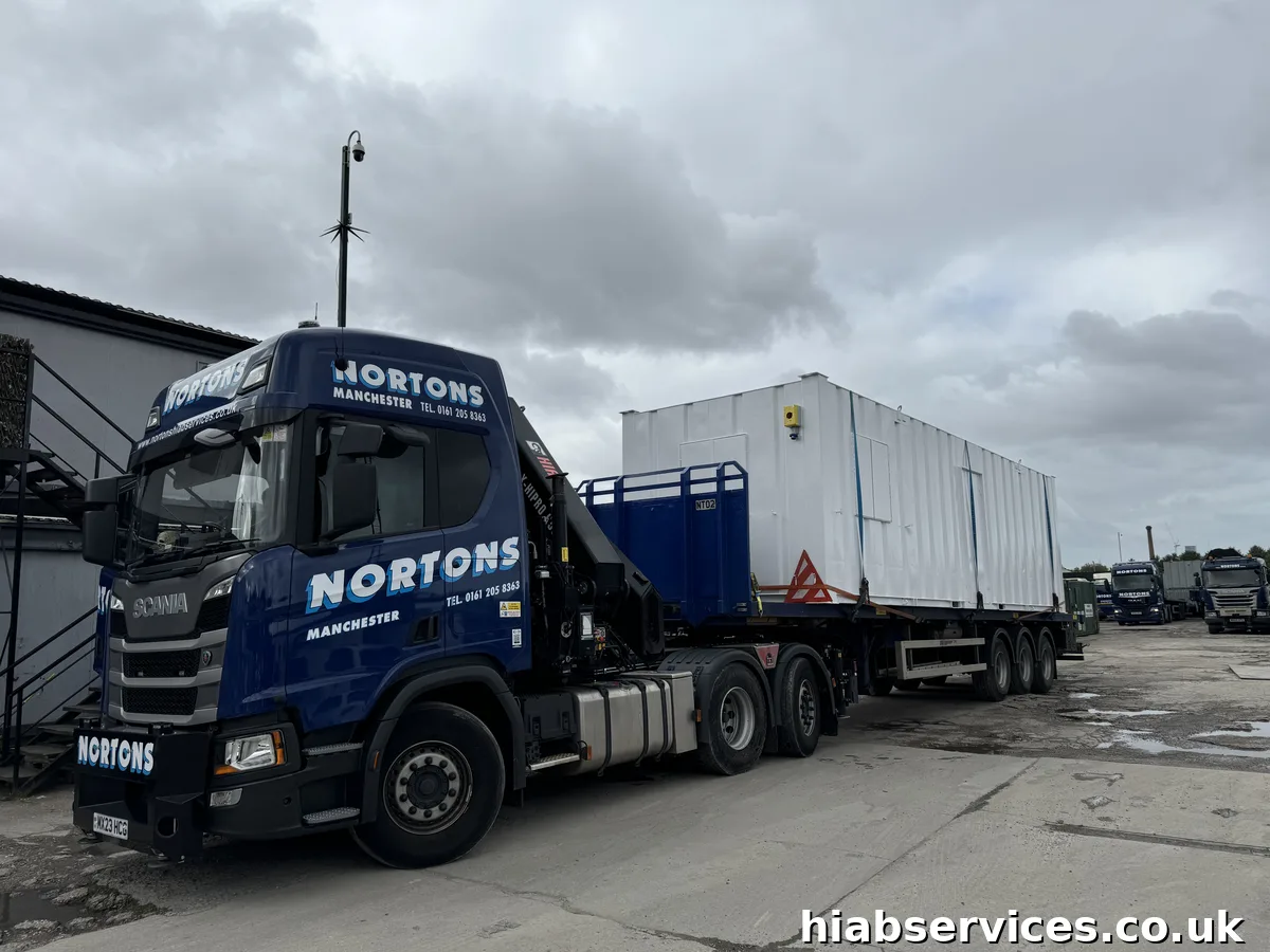 HIAB haulage delivery job in progress in the UK