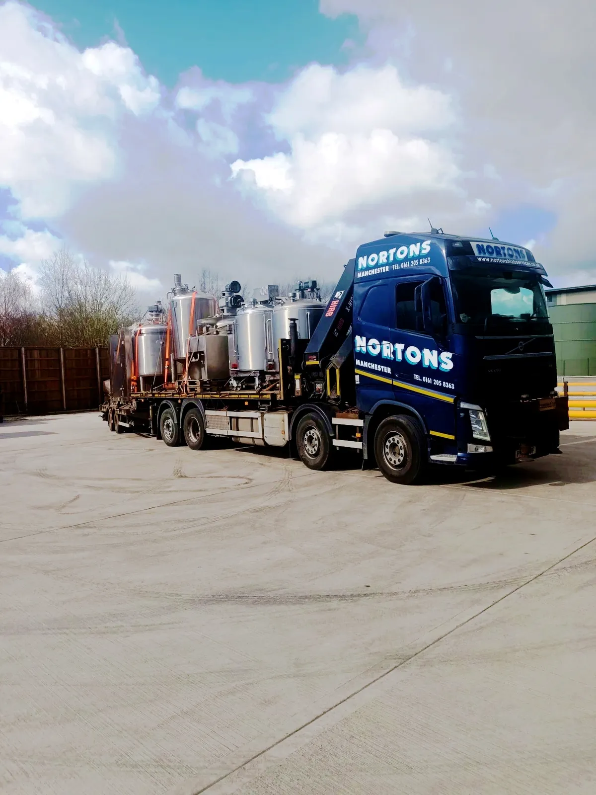 HIAB lorry on an early-morning transport run